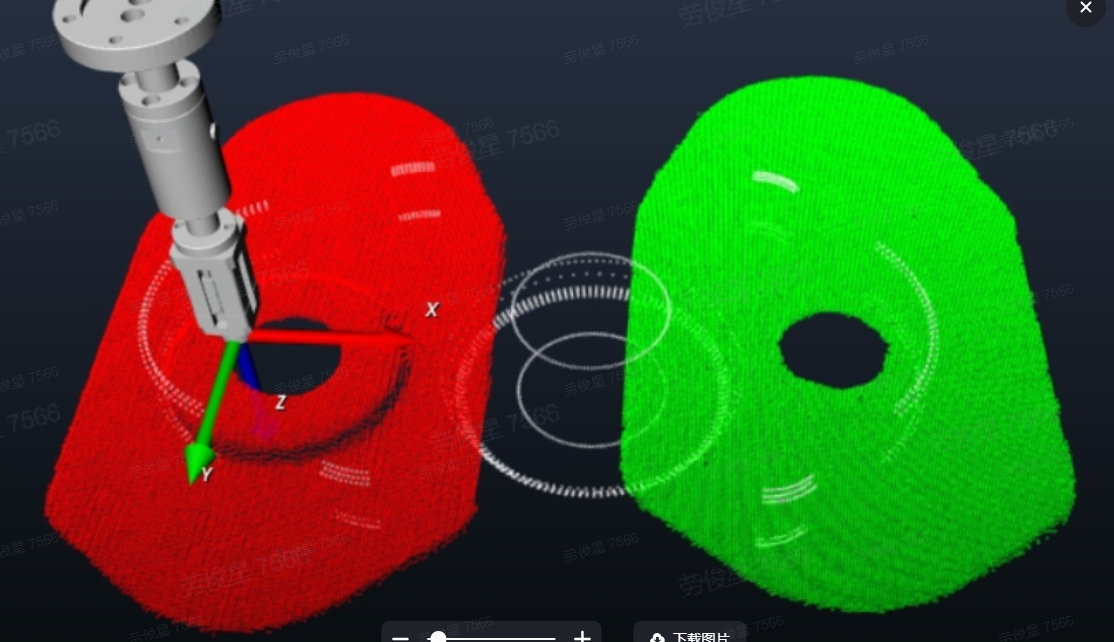 如果选择cpfv选择，场景点云取模板分两种颜色即可导入模型，不需要对齐重合